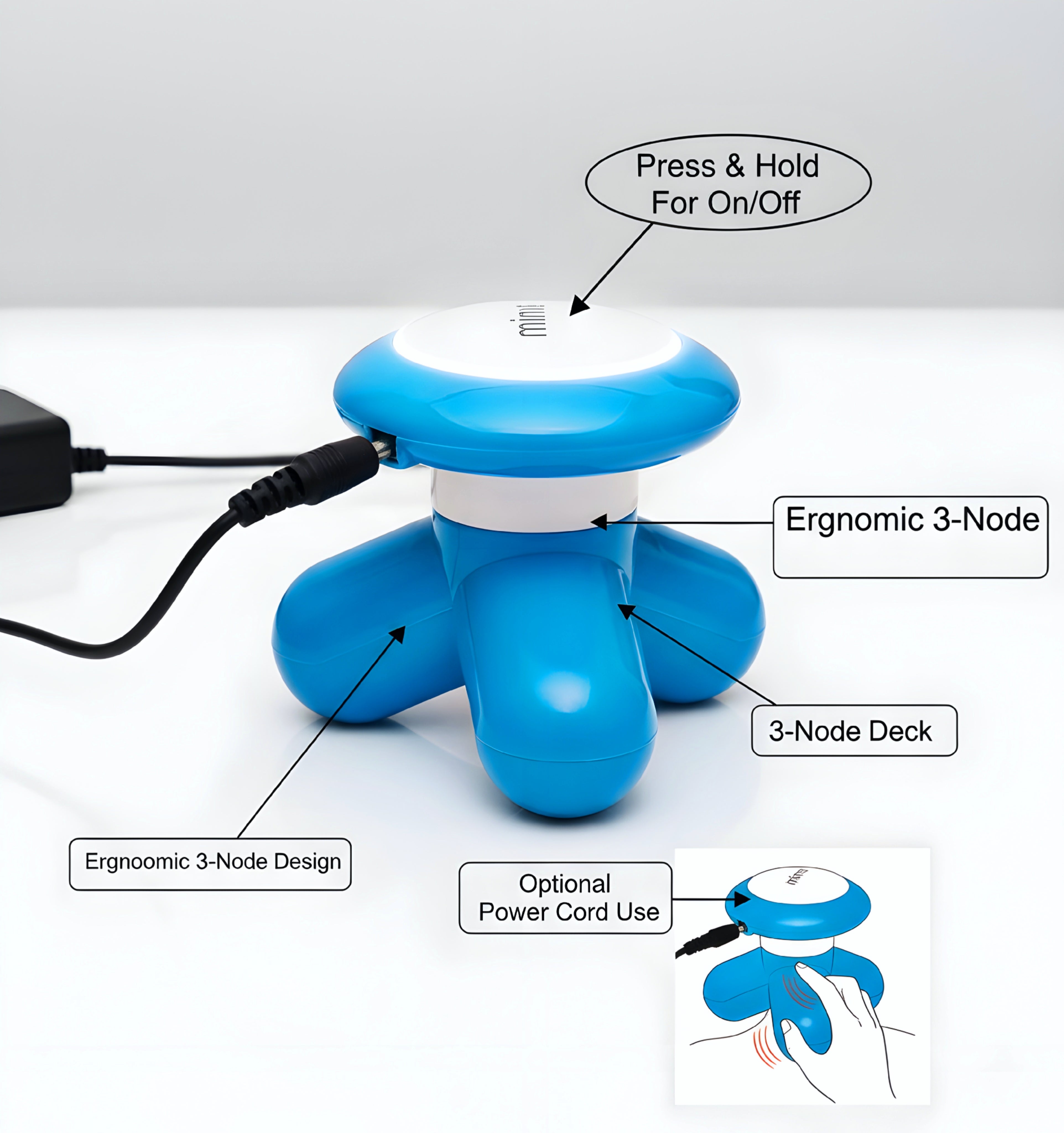 Mini Vibrating Head Massager | Portable Handheld Massager for Stress Relief & Full Body Relaxation