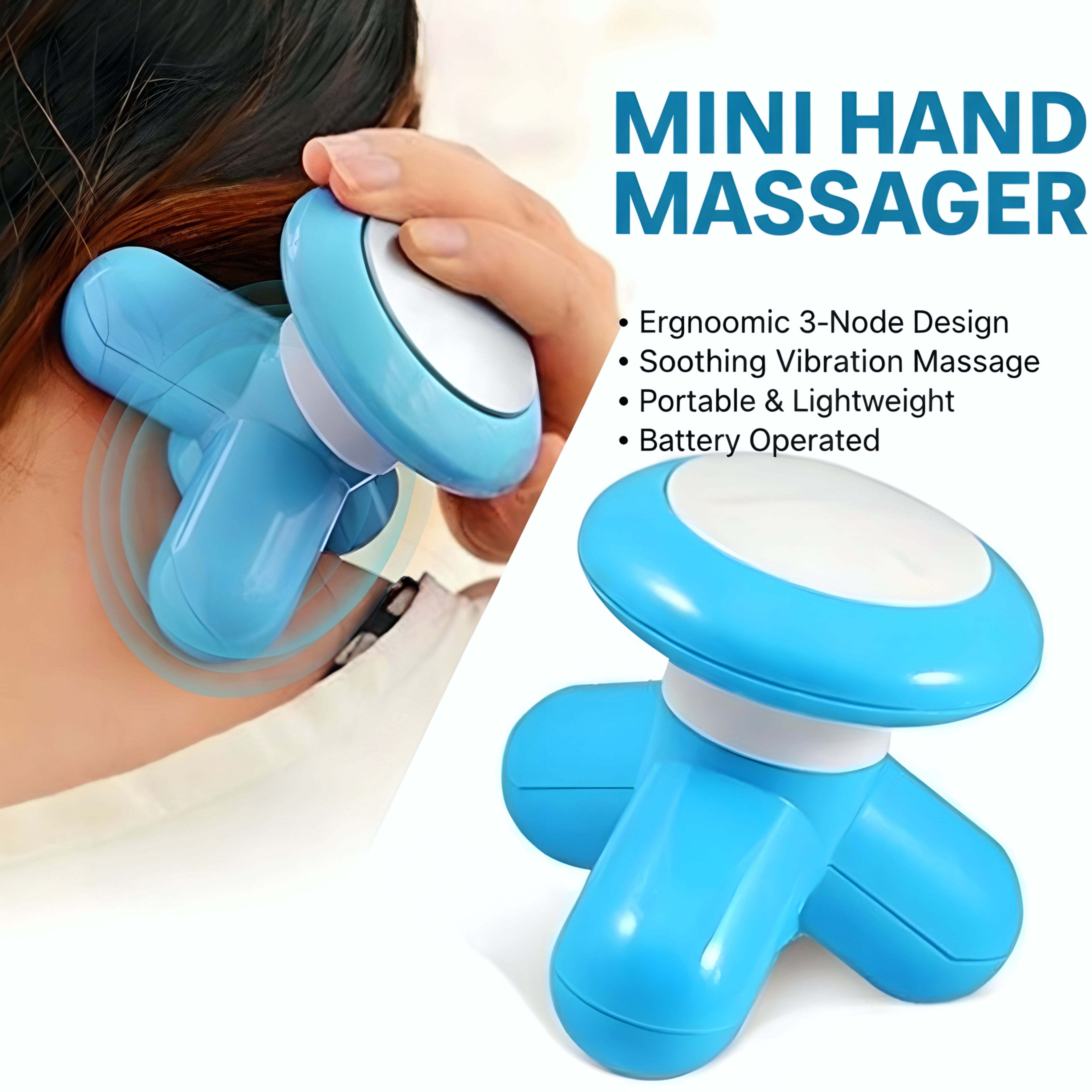 Mini Vibrating Head Massager | Portable Handheld Massager for Stress Relief & Full Body Relaxation