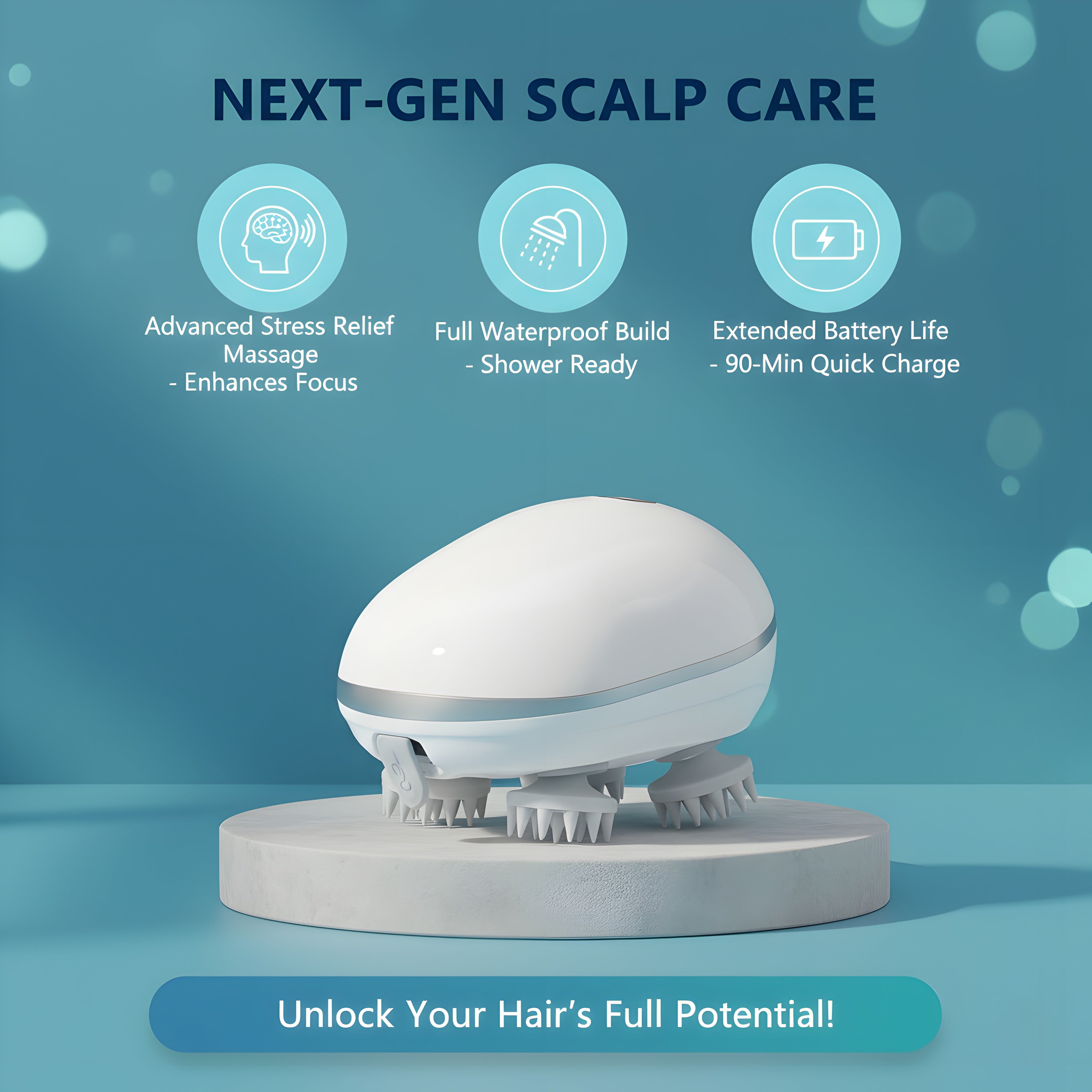 Rechargeable Scalp Massager for Hair Growth | Electric Head Massager